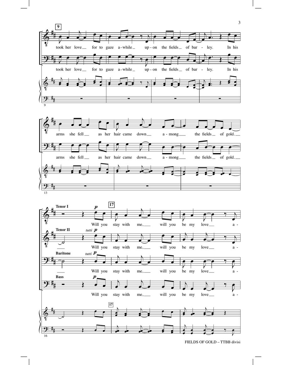Fields Of Gold Fields Of Gold TTBB scores gallery preview page 2
