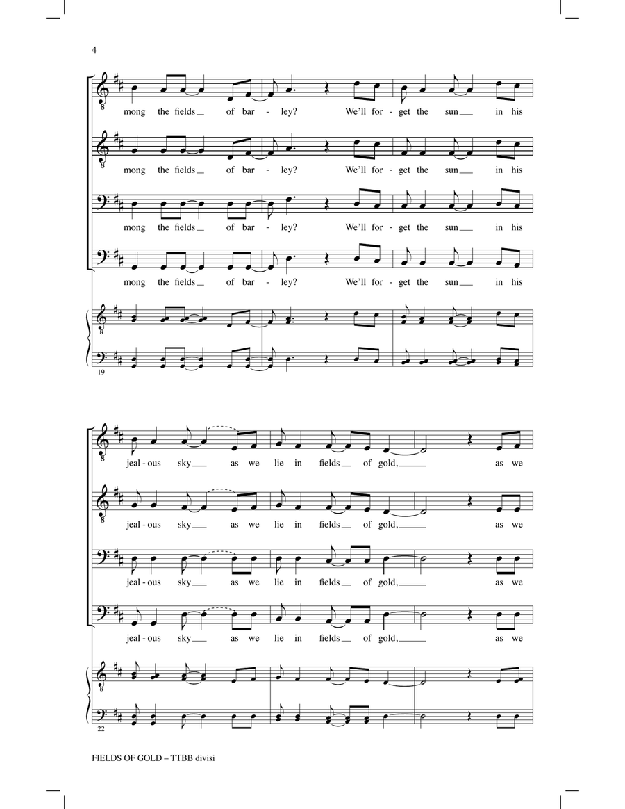 Fields Of Gold Fields Of Gold TTBB scores gallery preview page 3
