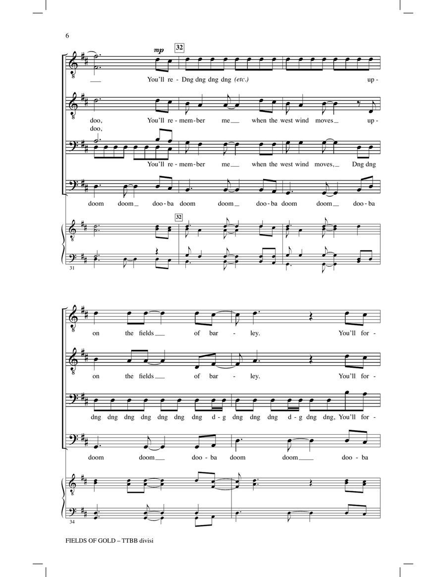 Fields Of Gold Fields Of Gold TTBB scores gallery preview page 5