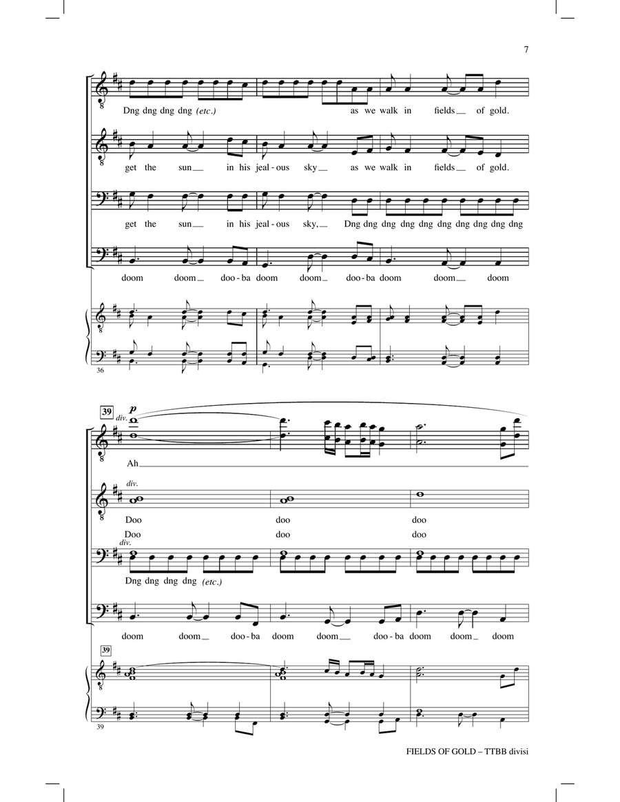 Fields Of Gold Fields Of Gold TTBB scores gallery preview page 6