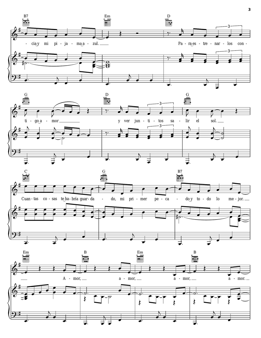 Si Hubiera Sabido Ayer Si Hubiera Sabido Ayer Piano, Vocal, Guitar scores gallery preview page 3