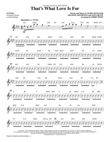 That's What Love Is For - Acoustic Guitar