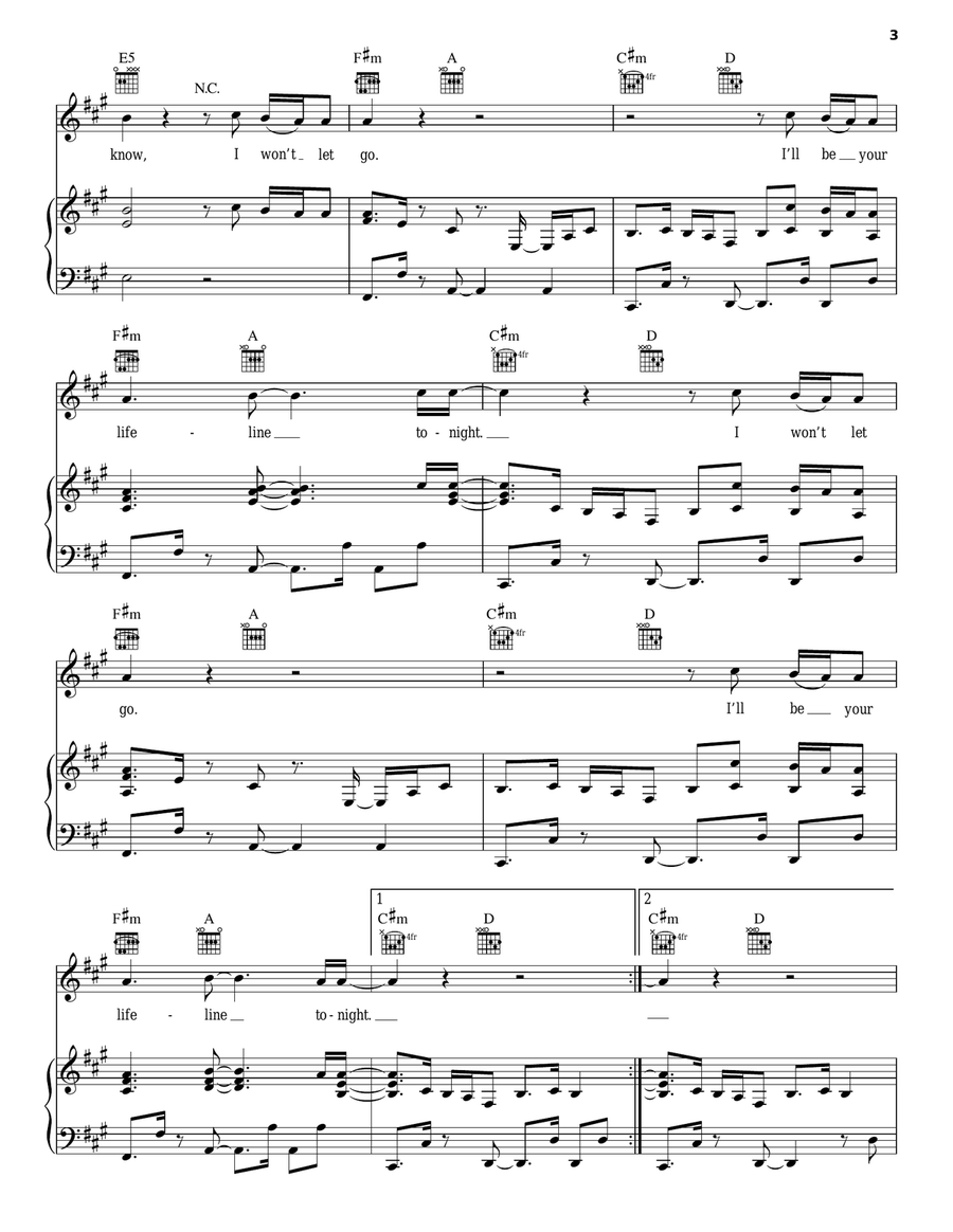 Cold Water (featuring Justin Bieber and MO) Piano, Vocal, Guitar scores gallery preview page 3