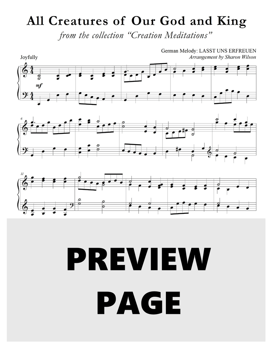 Creation Meditations (A Collection of One-Page Arrangements for Solo Piano) Piano Solo scores gallery preview page 5