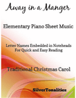 Away in a Manger Elementary Piano Sheet Music mini preview