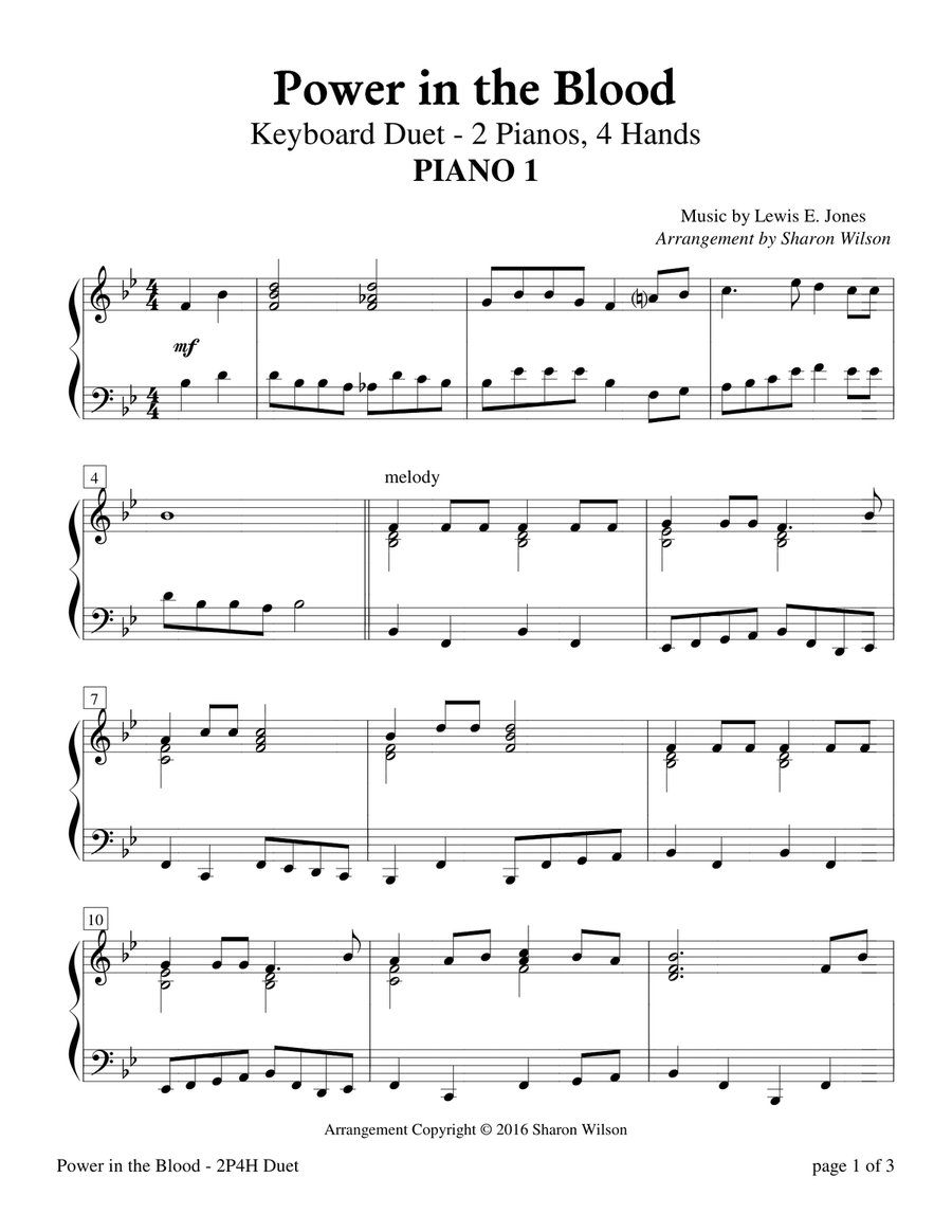 Power in the Blood (2 Pianos, 4 Hands Duet) 2 Pianos, 4-Hands scores gallery preview page 3