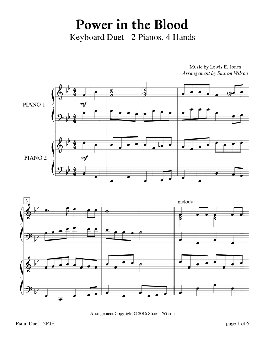 Power in the Blood (2 Pianos, 4 Hands Duet) 2 Pianos, 4-Hands scores gallery preview page 6