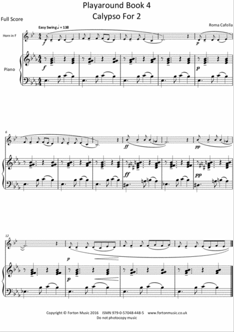 Playaround for Horn in F Book 4 Piano Accompaniment scores gallery preview page 2