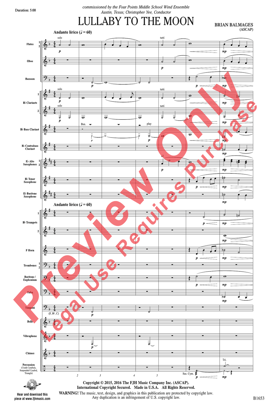 Lullaby to the Moon Lullaby to the Moon Concert Band scores gallery preview page 3