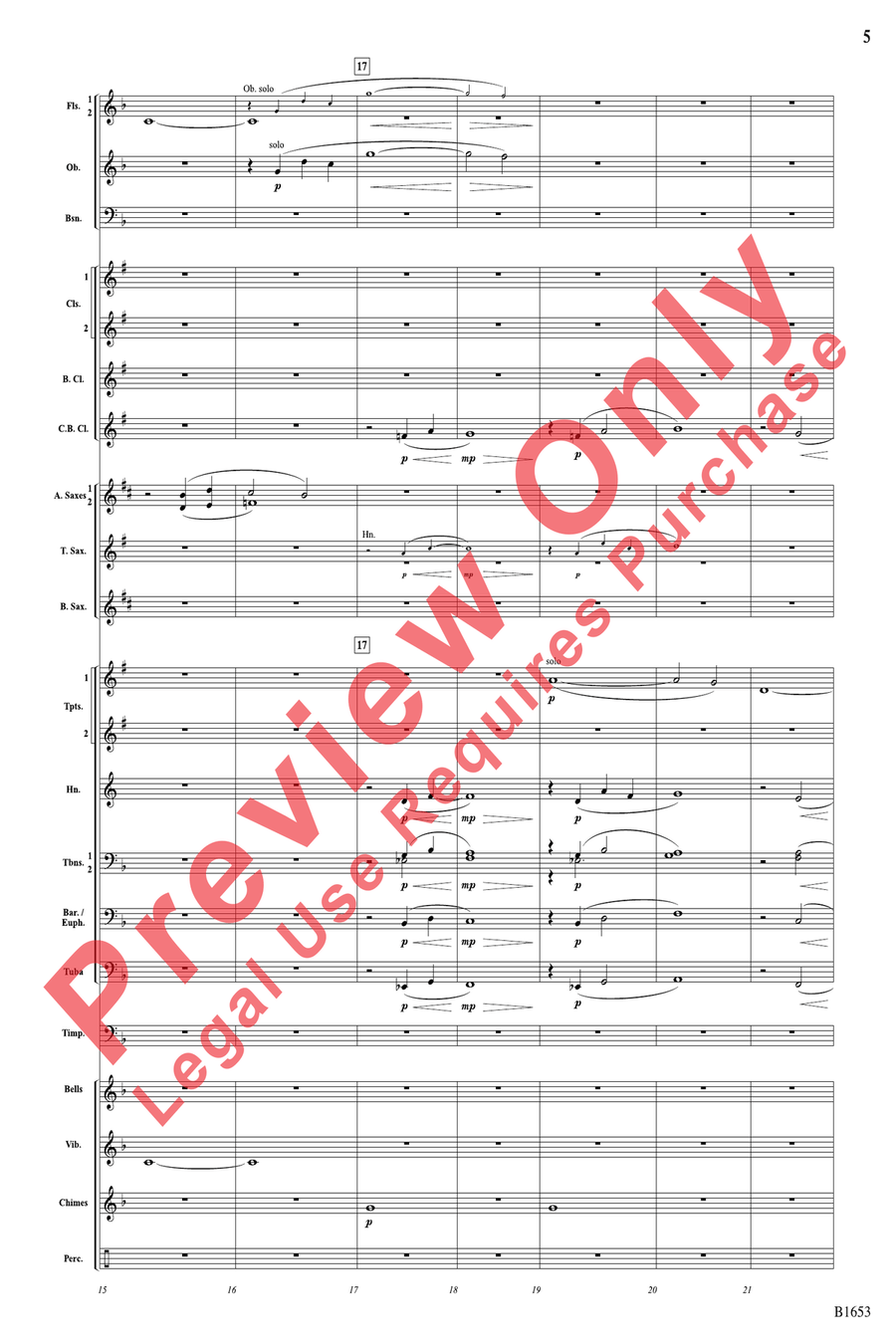 Lullaby to the Moon Lullaby to the Moon Concert Band scores gallery preview page 5