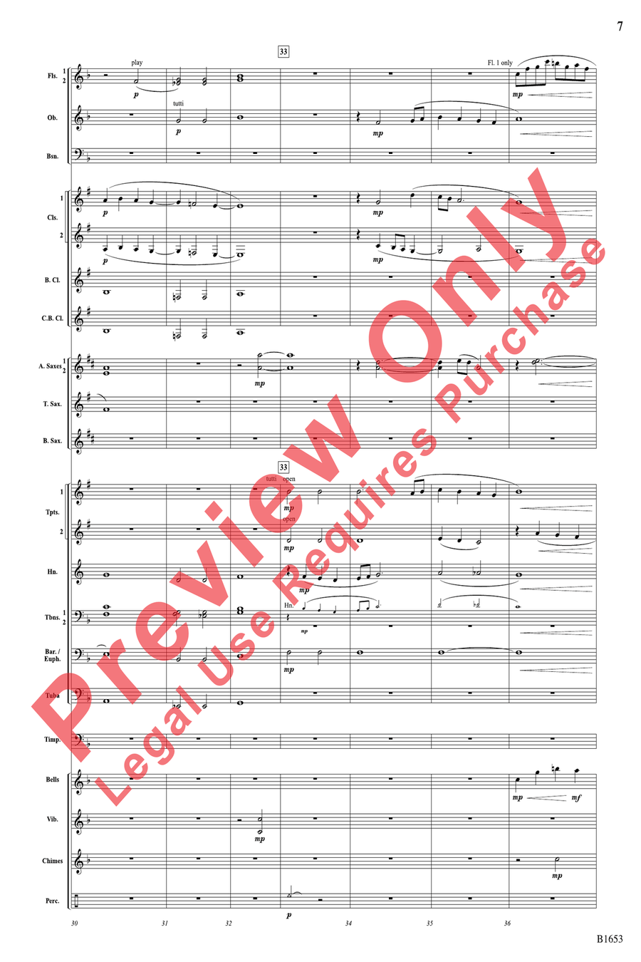 Lullaby to the Moon Lullaby to the Moon Concert Band scores gallery preview page 7
