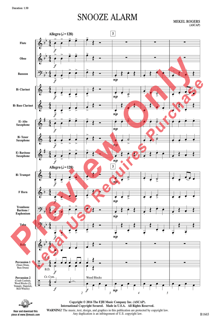 Snooze Alarm Snooze Alarm Concert Band scores gallery preview page 3