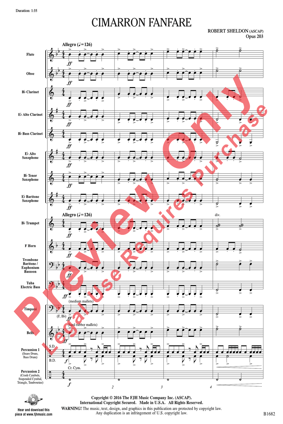 Cimarron Fanfare Cimarron Fanfare Concert Band scores gallery preview page 3