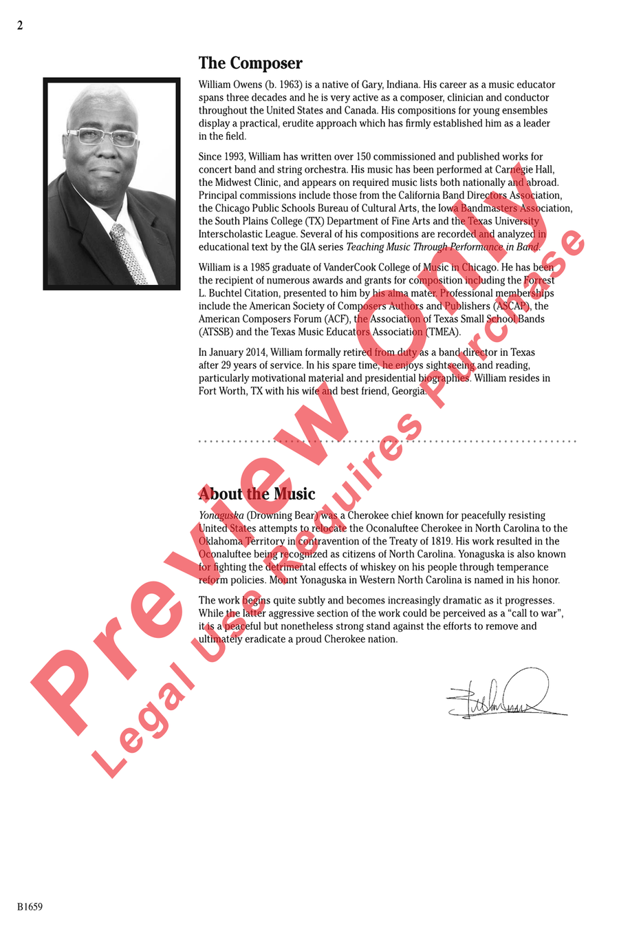 Yonaguska Yonaguska Concert Band scores gallery preview page 2