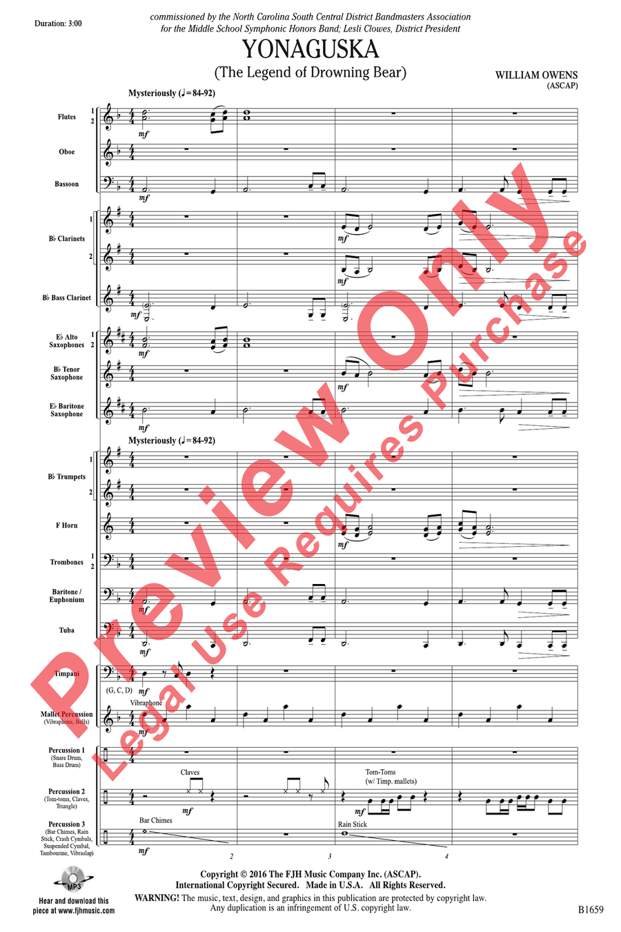 Yonaguska Yonaguska Concert Band scores gallery preview page 3