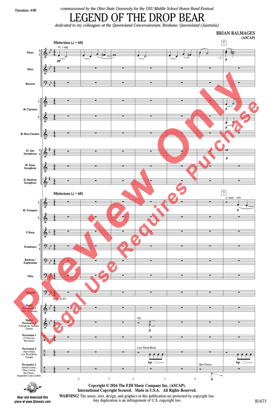 Legend of the Drop Bear Legend of the Drop Bear Concert Band scores gallery preview page 3