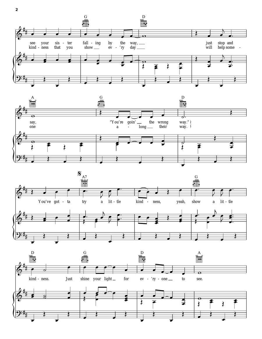 Try A Little Kindness Try A Little Kindness Piano, Vocal, Guitar scores gallery preview page 2