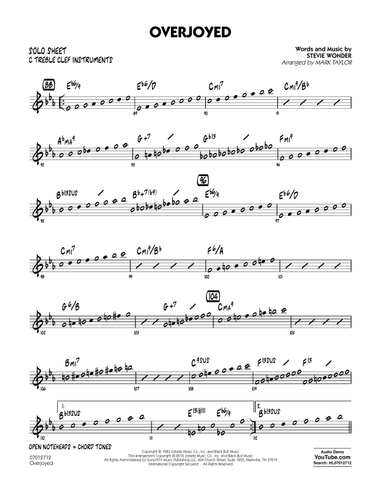 Overjoyed - C Solo Sheet