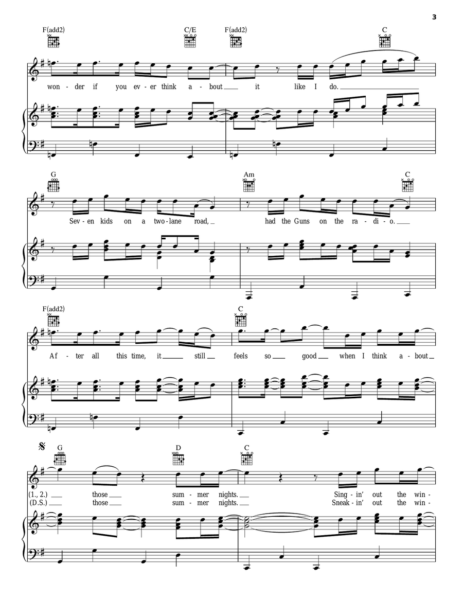 Wasted Time Wasted Time Piano, Vocal, Guitar scores gallery preview page 3