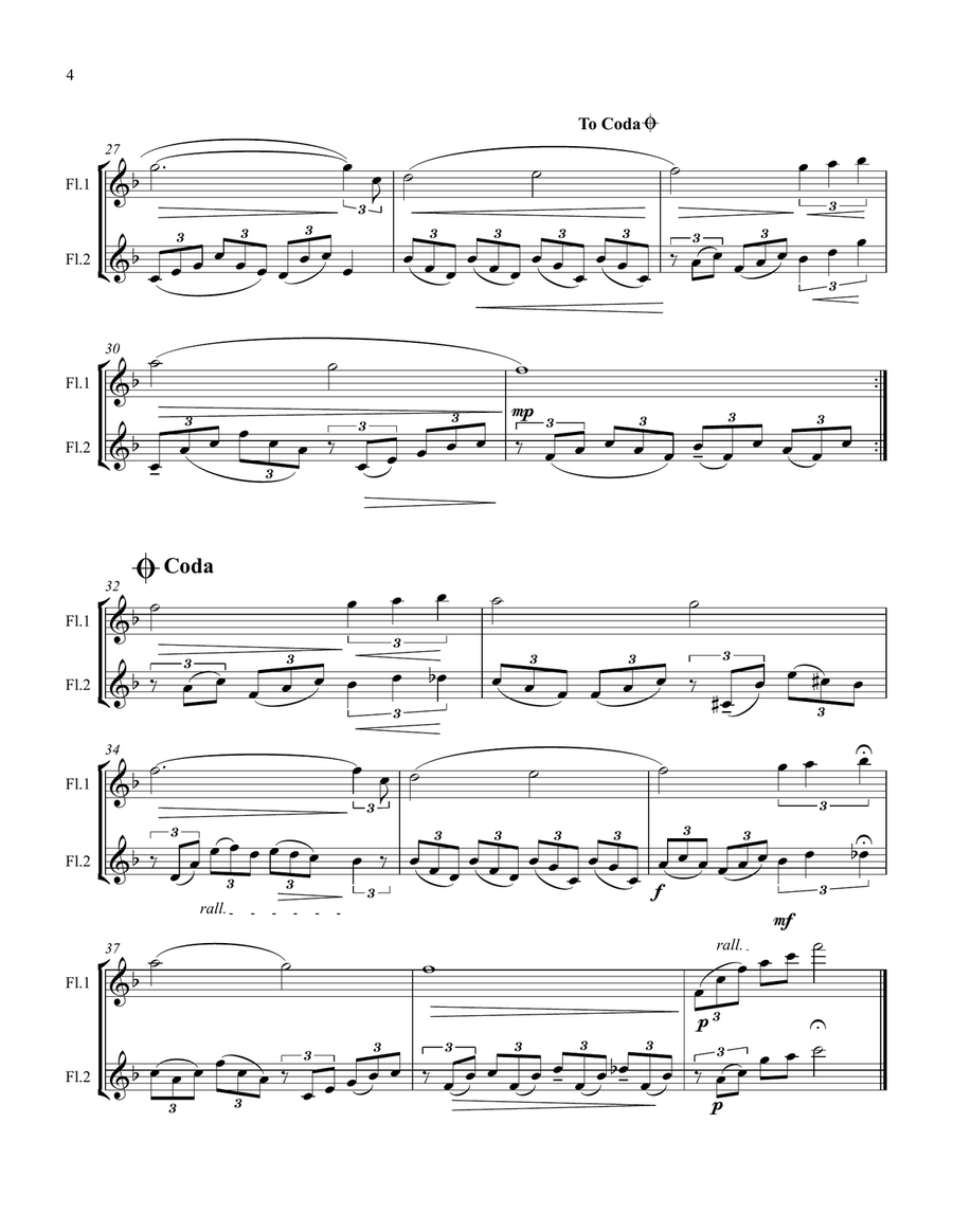 Can't Help Falling In Love Flute Duet scores gallery preview page 4