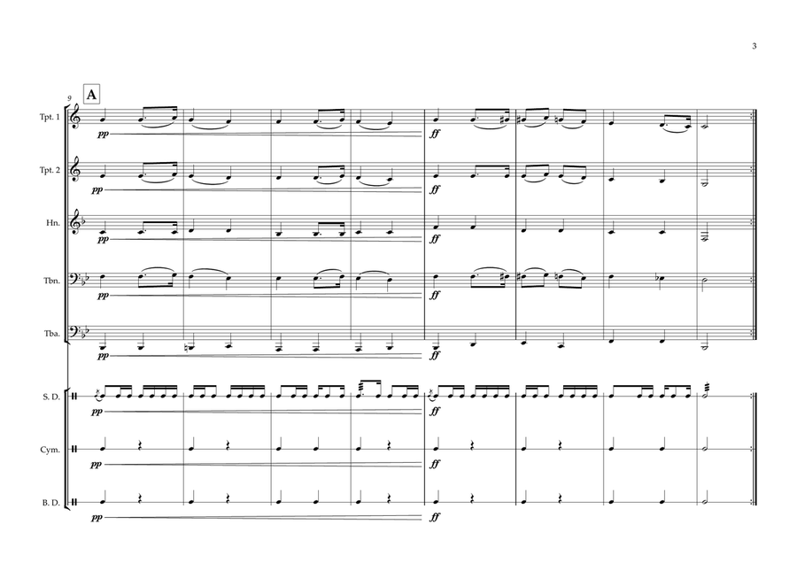 Guamanian Territorial Anthem (The Guam Hymn) for Brass Quintet Brass Quintet scores gallery preview page 3