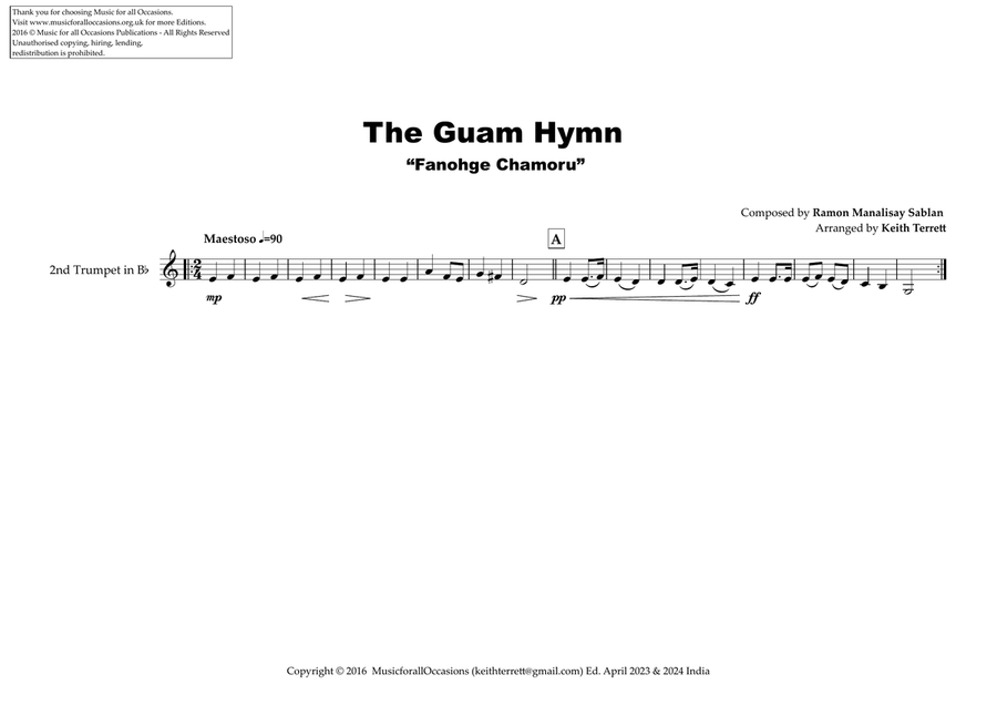 Guamanian Territorial Anthem (The Guam Hymn) for Brass Quintet Brass Quintet scores gallery preview page 5