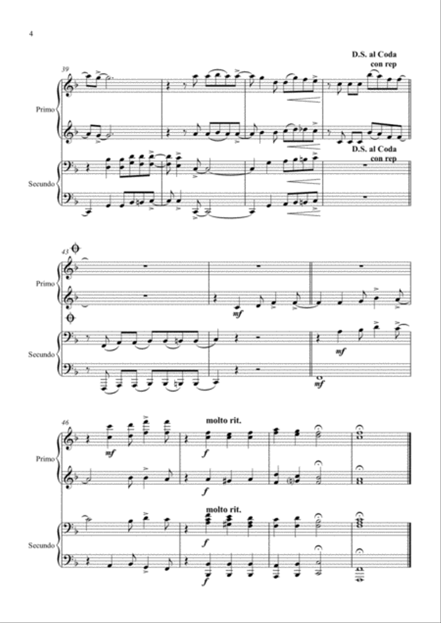 Oh happy day - Christmas Song - Gospel - Piano Duet (4 Hands) 2 Pianos, 4-Hands scores gallery preview page 4