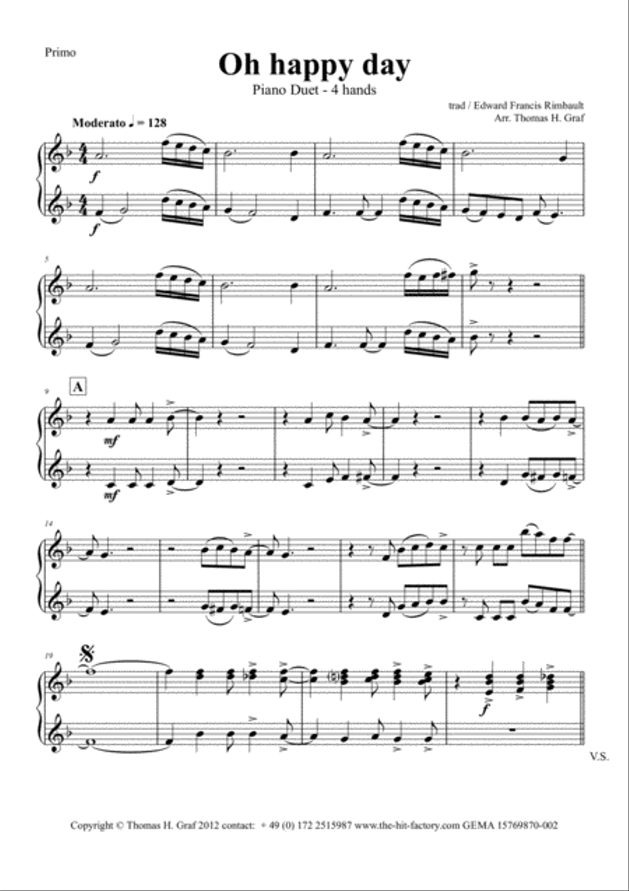 Oh happy day - Christmas Song - Gospel - Piano Duet (4 Hands) 2 Pianos, 4-Hands scores gallery preview page 5