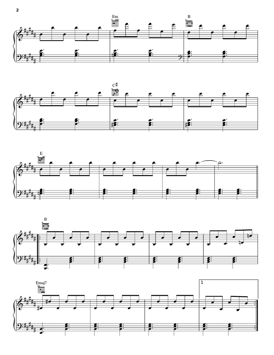 Patience Patience Piano, Vocal, Guitar scores gallery preview page 2