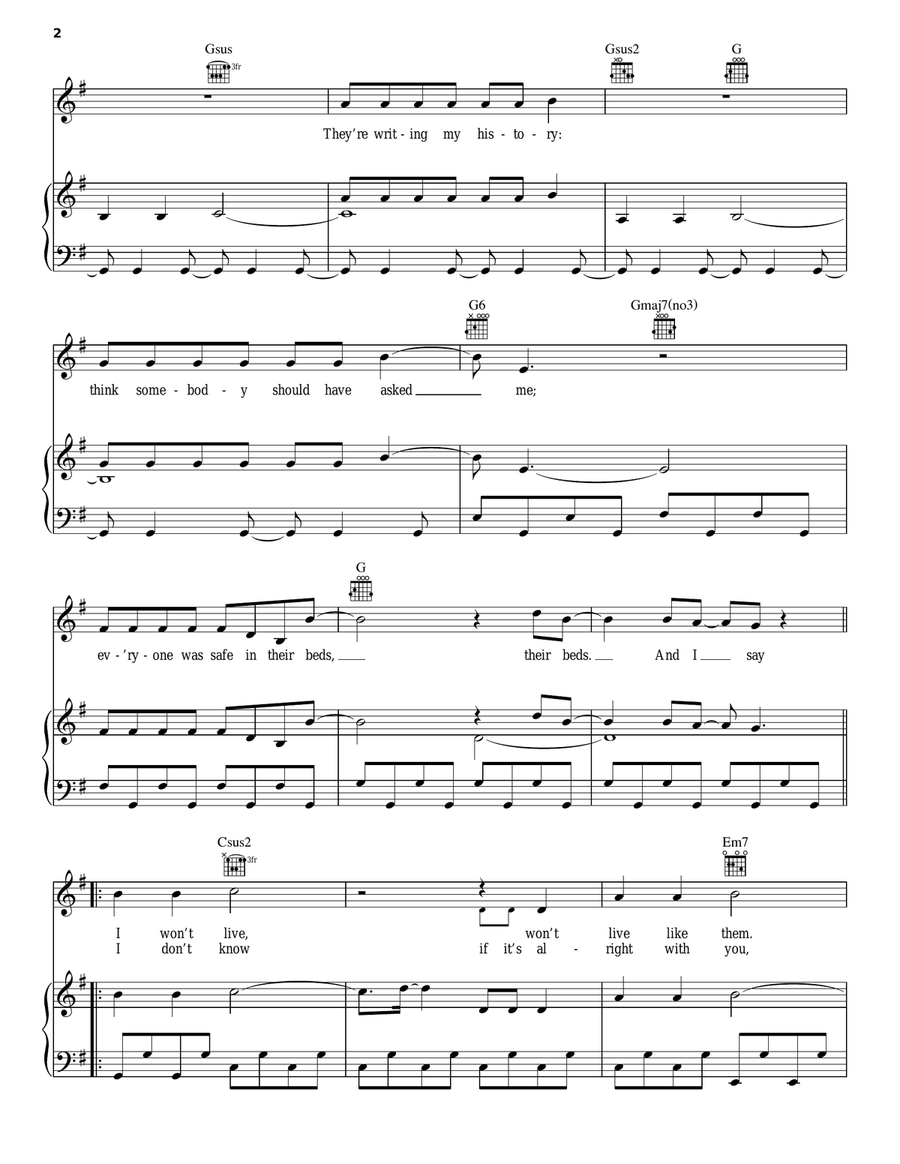 Sick In The Head Sick In The Head Piano, Vocal, Guitar scores gallery preview page 2