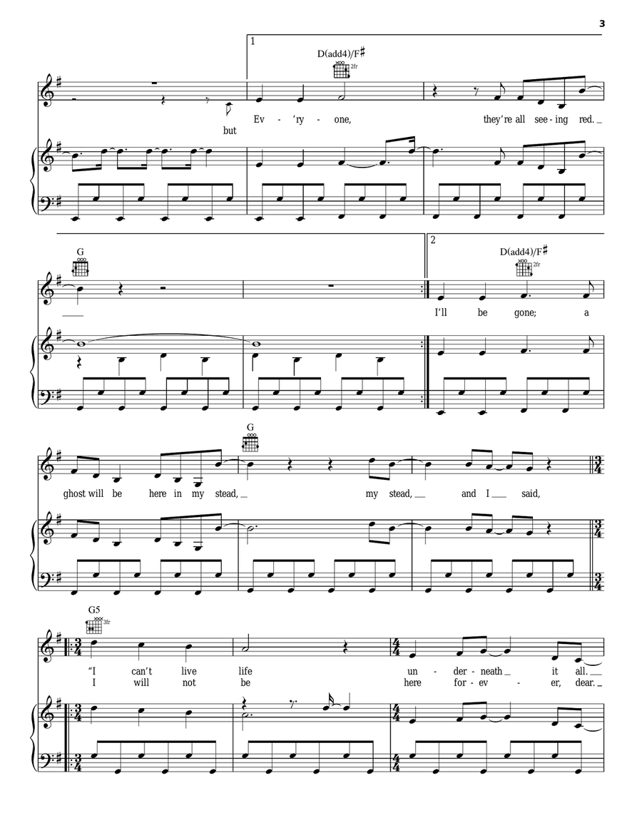 Sick In The Head Sick In The Head Piano, Vocal, Guitar scores gallery preview page 3
