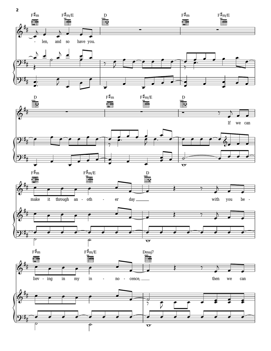 White Lie White Lie Piano, Vocal, Guitar scores gallery preview page 2