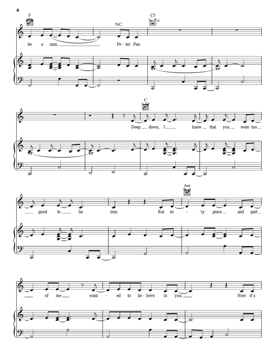 Peter Pan Peter Pan Piano, Vocal, Guitar scores gallery preview page 4