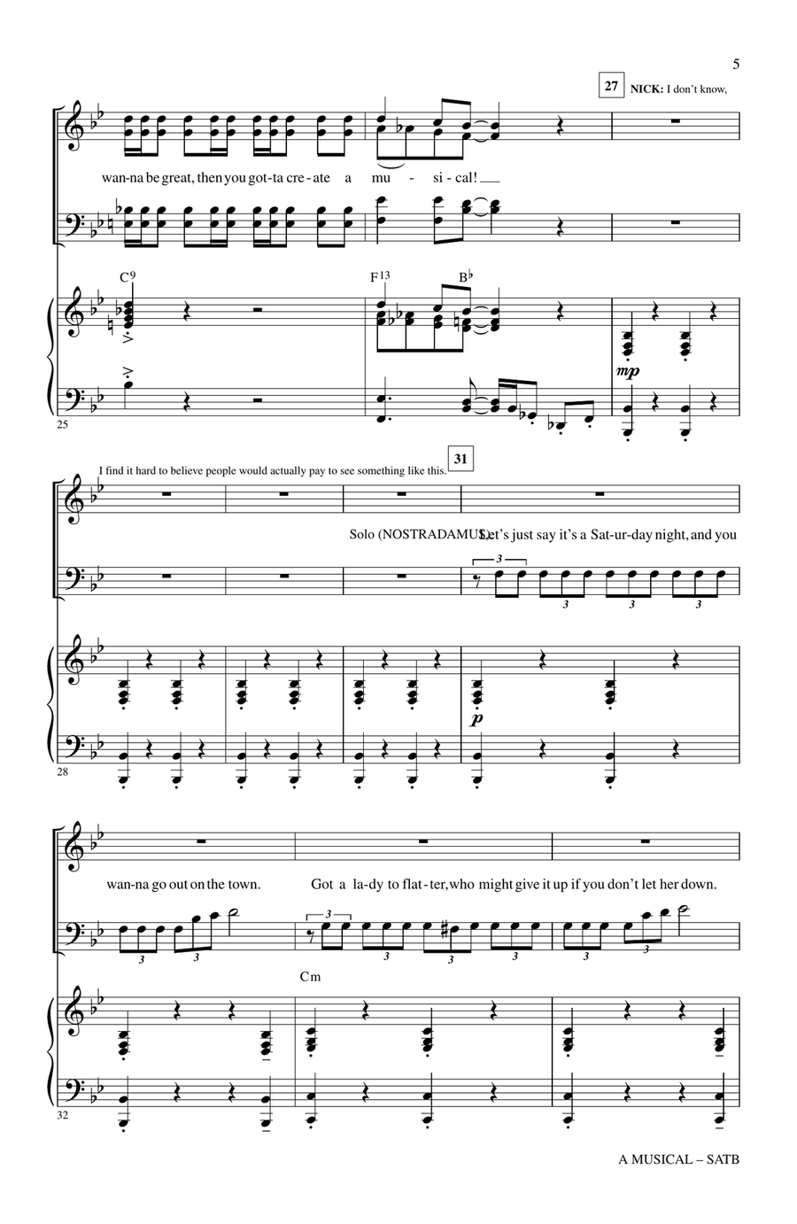 A Musical (from Something Rotten) 4-Part scores gallery preview page 4