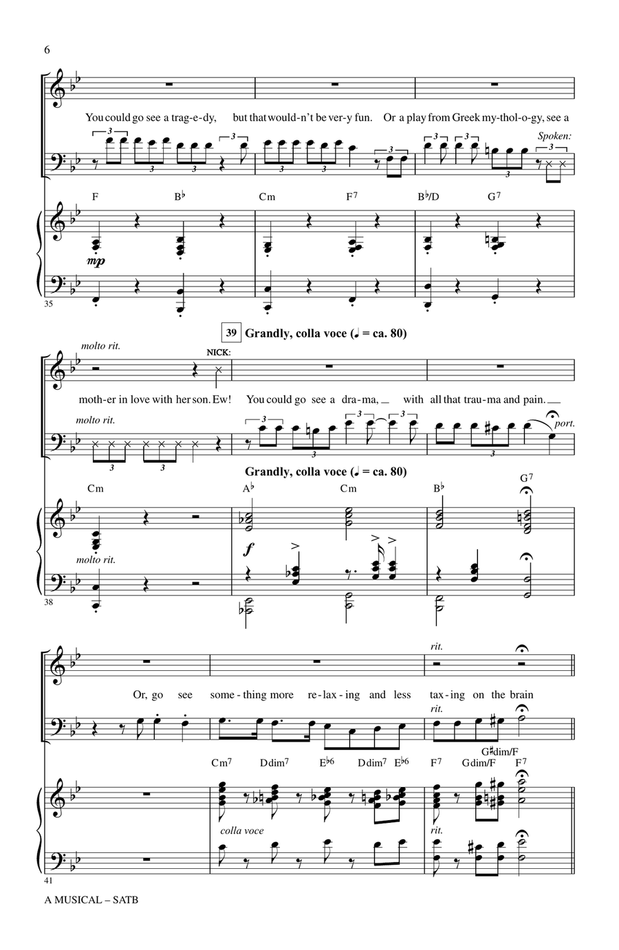 A Musical (from Something Rotten) 4-Part scores gallery preview page 5