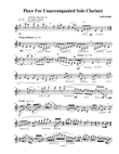 Piece for Unaccompanied Solo Clarinet