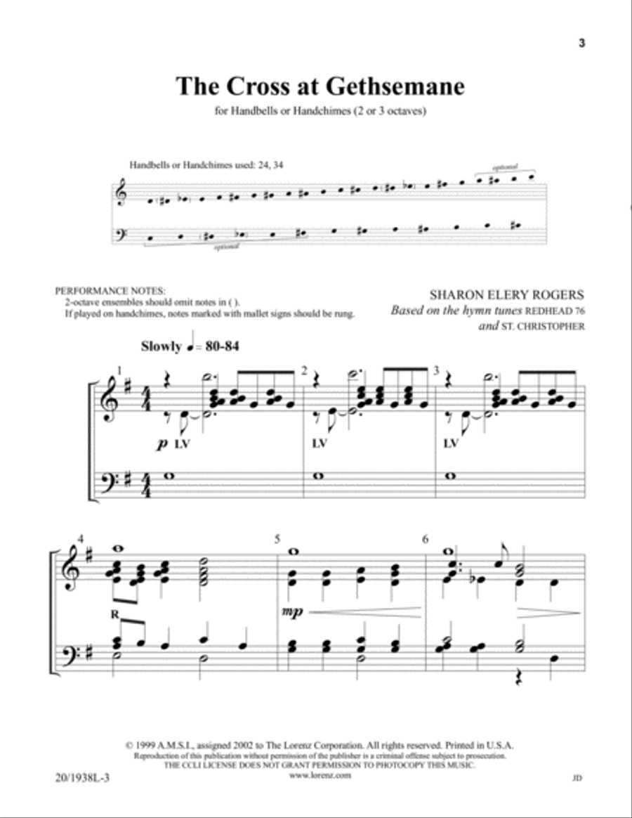 The Cross at Gethsemane 3-Octaves scores gallery preview page 2