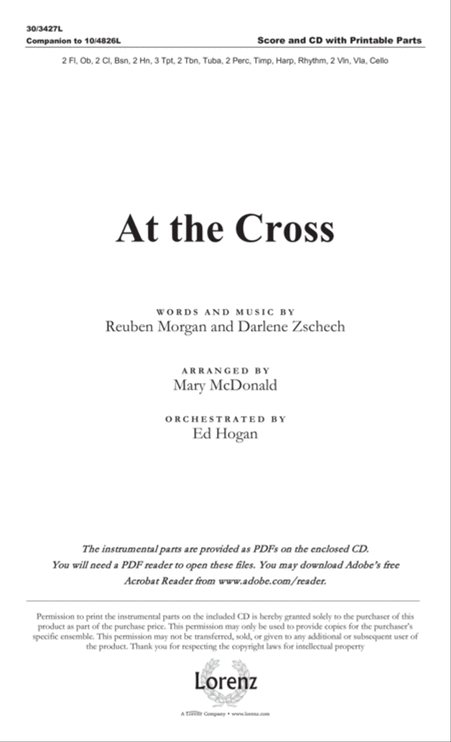At the Cross - Orchestral Score and CD with Printable Parts Choir scores gallery preview page 2