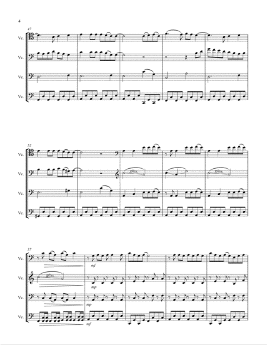 Bad Romance Cello scores gallery preview page 4