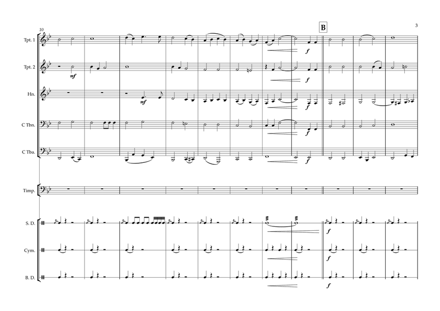 Basque Local Anthem for Brass Quintet & optional Percussion. Brass Ensemble scores gallery preview page 3
