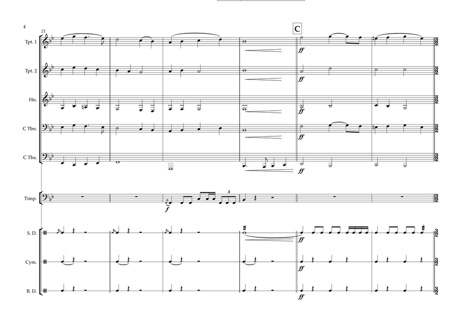 Basque Local Anthem for Brass Quintet & optional Percussion. Brass Ensemble scores gallery preview page 4