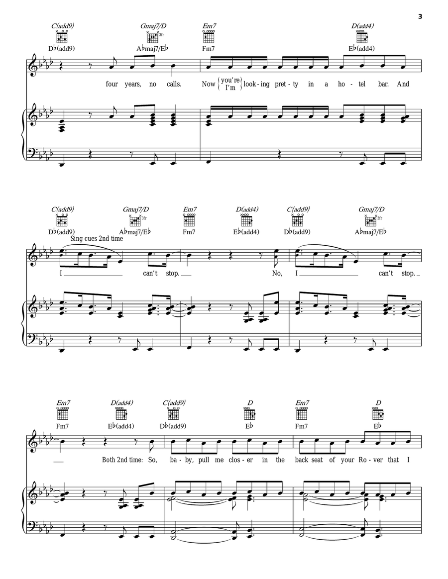 Closer Closer Piano, Vocal, Guitar scores gallery preview page 3