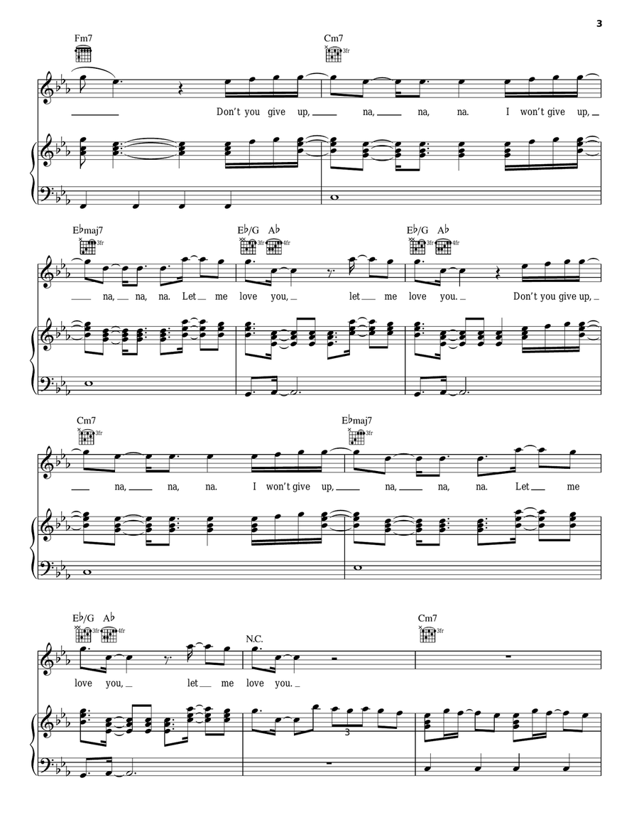 Let Me Love You Let Me Love You Piano, Vocal, Guitar scores gallery preview page 3