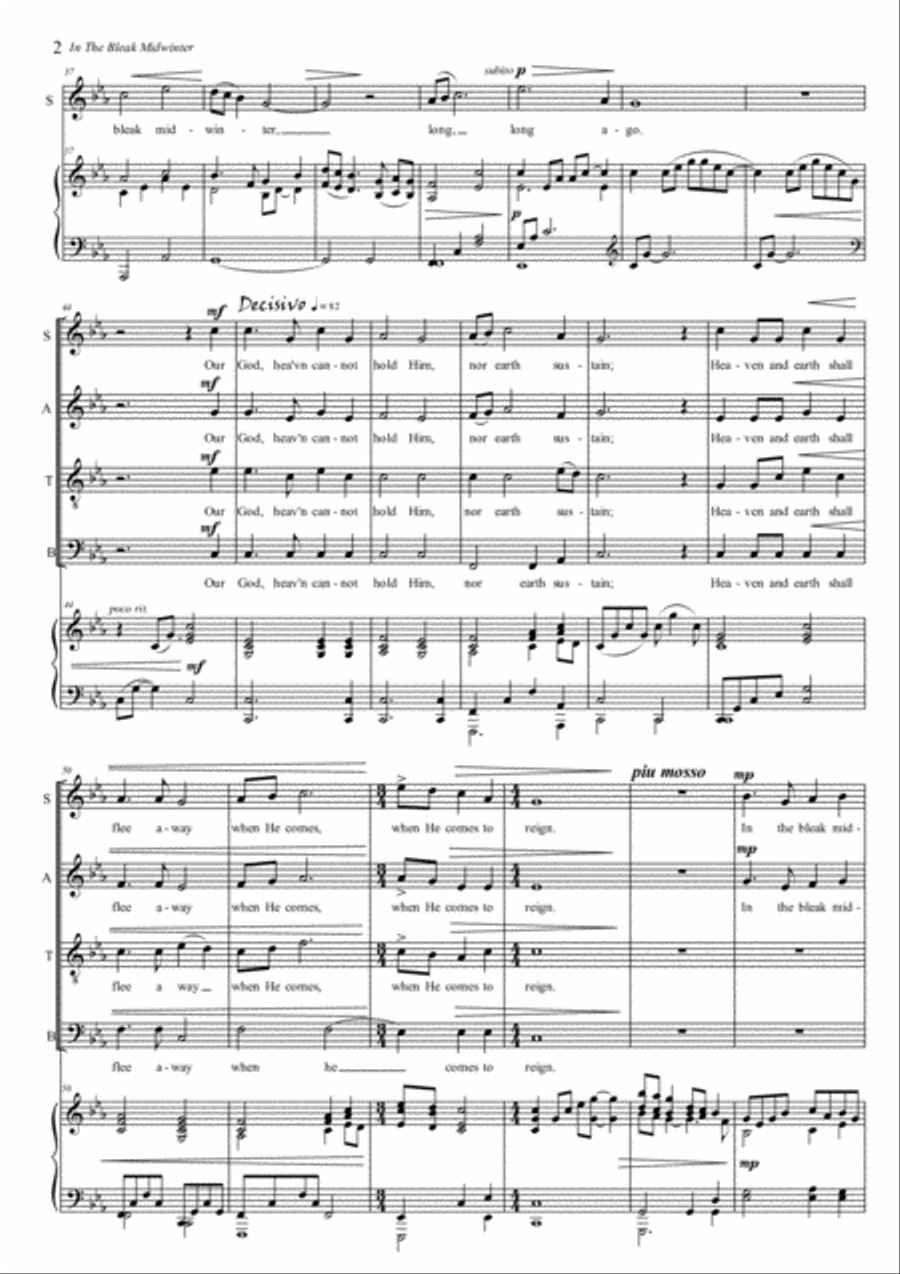 In The Bleak MIdwinter (Mixed Choir & Piano) 4-Part scores gallery preview page 4