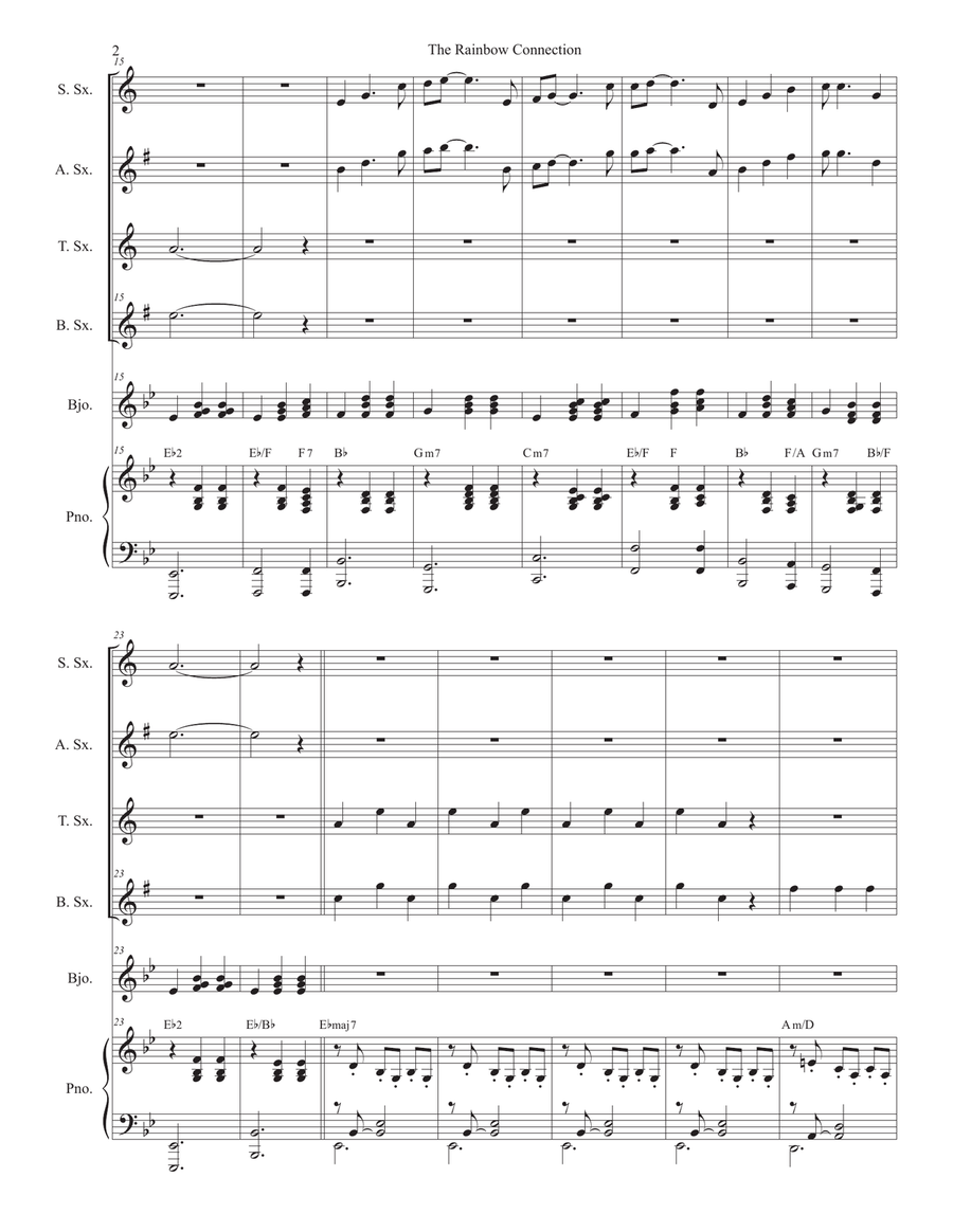 The Rainbow Connection The Rainbow Connection Saxophone Quartet scores gallery preview page 2