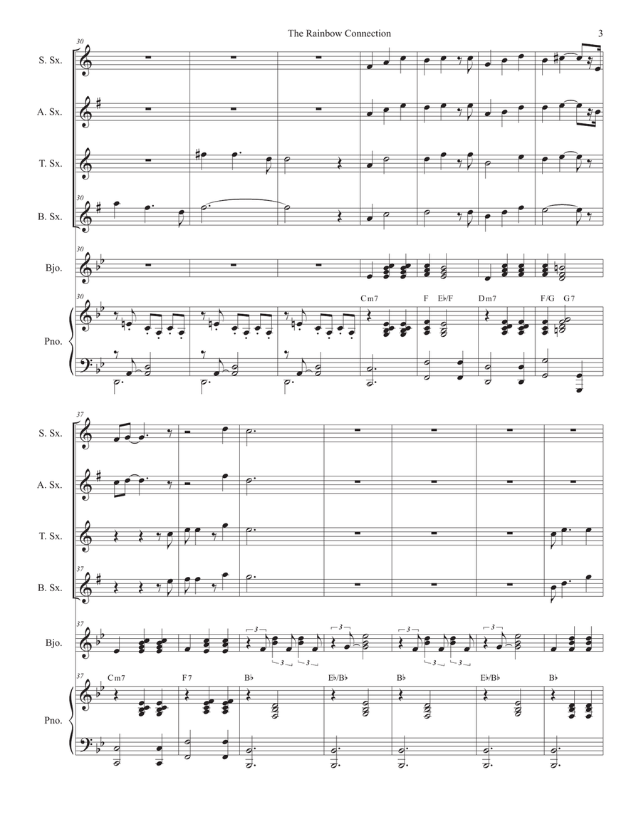 The Rainbow Connection The Rainbow Connection Saxophone Quartet scores gallery preview page 3