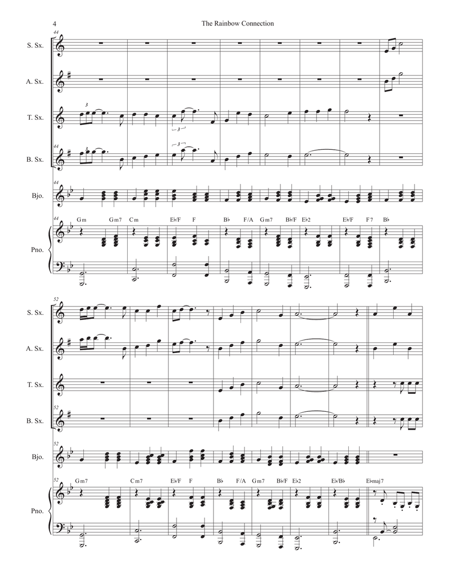The Rainbow Connection The Rainbow Connection Saxophone Quartet scores gallery preview page 4