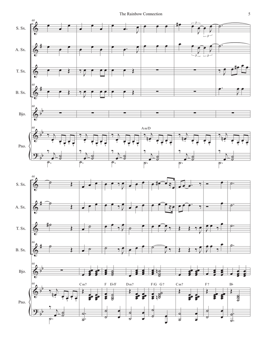 The Rainbow Connection The Rainbow Connection Saxophone Quartet scores gallery preview page 5