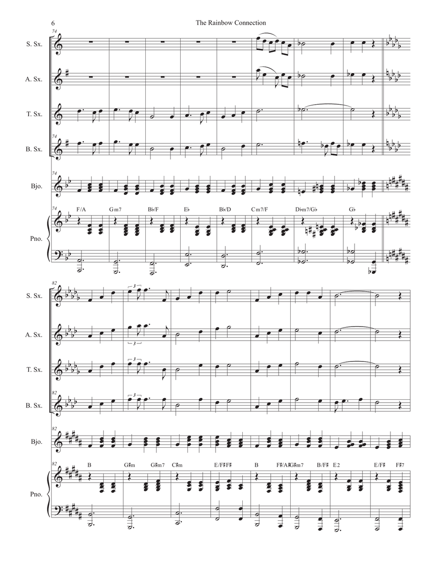 The Rainbow Connection The Rainbow Connection Saxophone Quartet scores gallery preview page 6