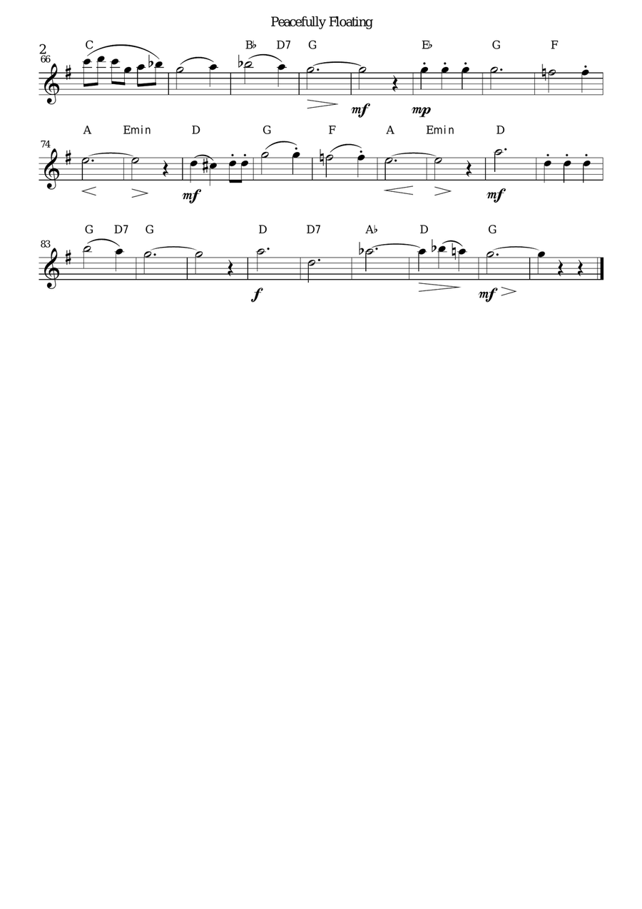 Peacefully Floating for 2 violins and guitar Peacefully Floating for 2 violins and guitar String Duet scores gallery preview page 6
